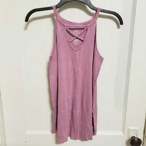 24/7 pink cross strap tank